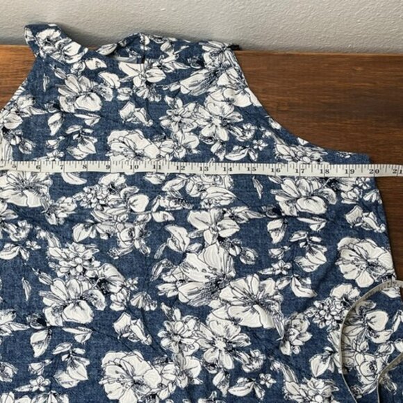 Fortune + Ivy Floral Sleeveless Top Blue White Casual Blouse - Picture 4 of 7
